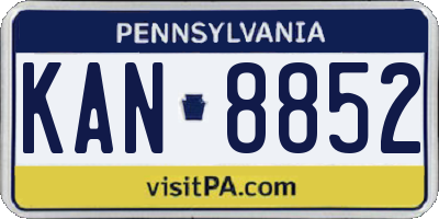 PA license plate KAN8852