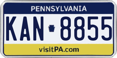 PA license plate KAN8855