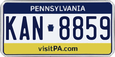 PA license plate KAN8859