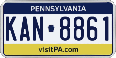 PA license plate KAN8861