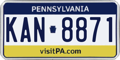 PA license plate KAN8871