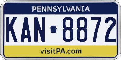 PA license plate KAN8872