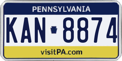 PA license plate KAN8874