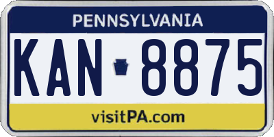 PA license plate KAN8875