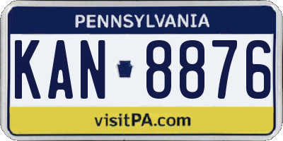 PA license plate KAN8876