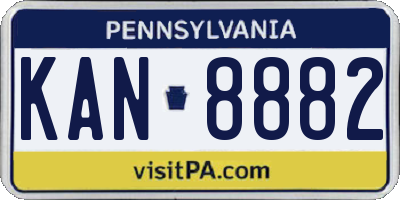 PA license plate KAN8882