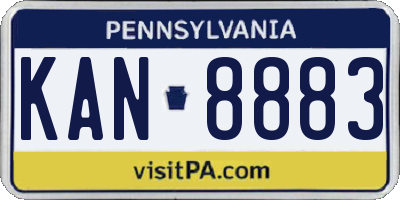 PA license plate KAN8883
