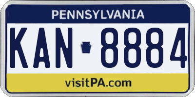 PA license plate KAN8884
