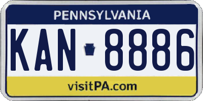 PA license plate KAN8886