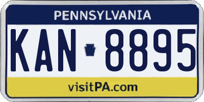 PA license plate KAN8895