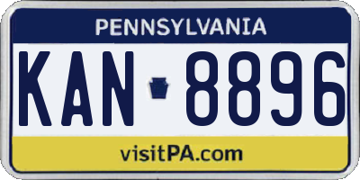 PA license plate KAN8896