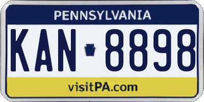PA license plate KAN8898