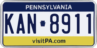 PA license plate KAN8911