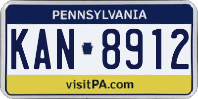 PA license plate KAN8912