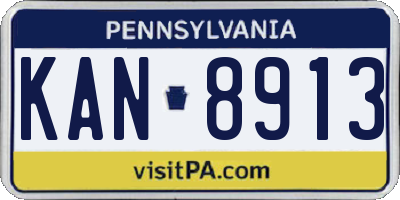 PA license plate KAN8913