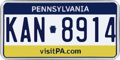 PA license plate KAN8914