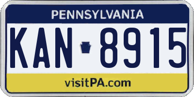 PA license plate KAN8915