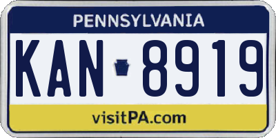 PA license plate KAN8919