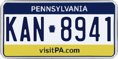 PA license plate KAN8941