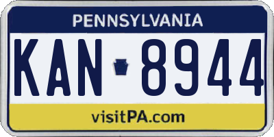 PA license plate KAN8944