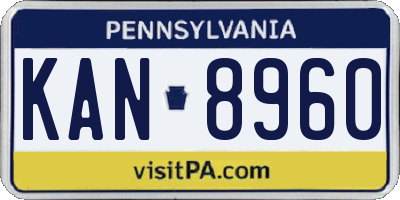 PA license plate KAN8960