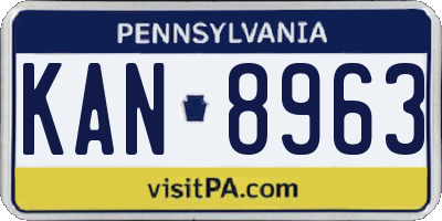 PA license plate KAN8963