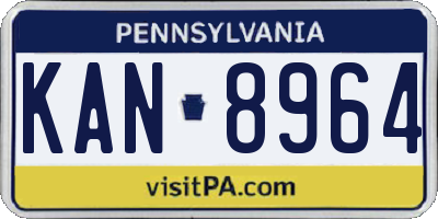 PA license plate KAN8964