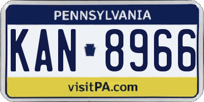 PA license plate KAN8966