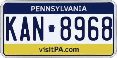 PA license plate KAN8968