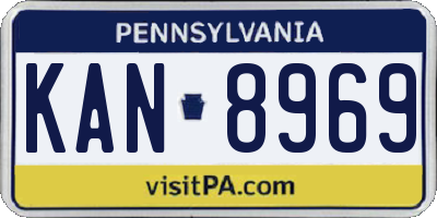 PA license plate KAN8969