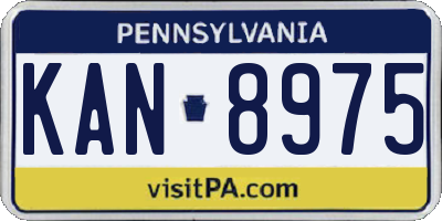 PA license plate KAN8975