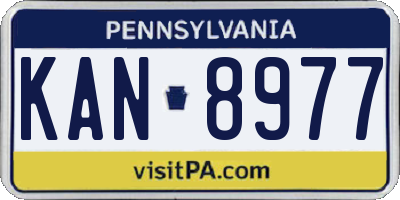PA license plate KAN8977