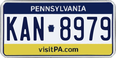 PA license plate KAN8979