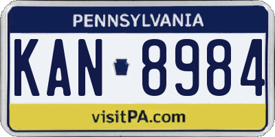 PA license plate KAN8984