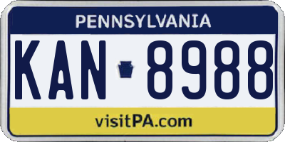 PA license plate KAN8988