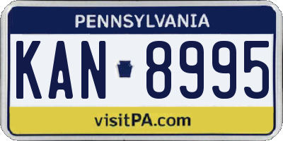 PA license plate KAN8995