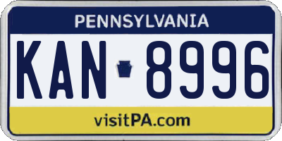 PA license plate KAN8996