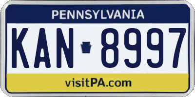 PA license plate KAN8997