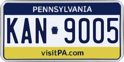 PA license plate KAN9005