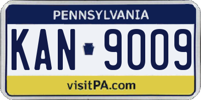 PA license plate KAN9009