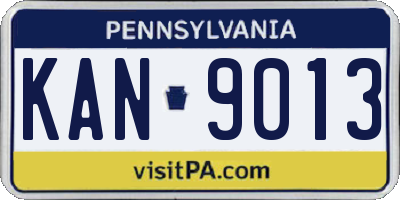 PA license plate KAN9013