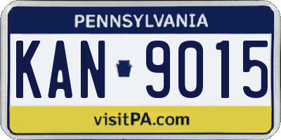 PA license plate KAN9015