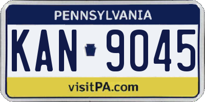 PA license plate KAN9045
