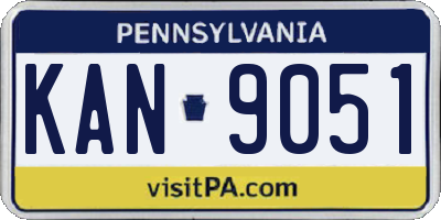 PA license plate KAN9051