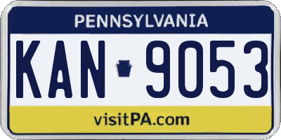 PA license plate KAN9053
