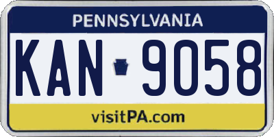 PA license plate KAN9058