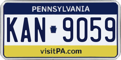 PA license plate KAN9059