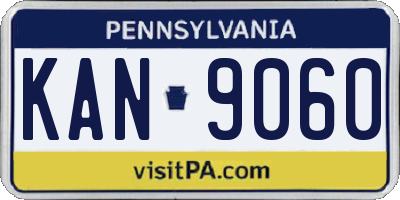 PA license plate KAN9060