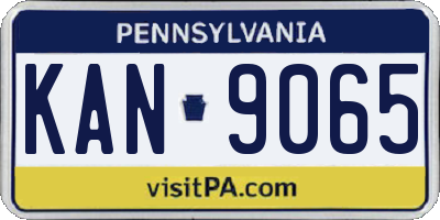 PA license plate KAN9065