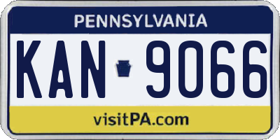 PA license plate KAN9066